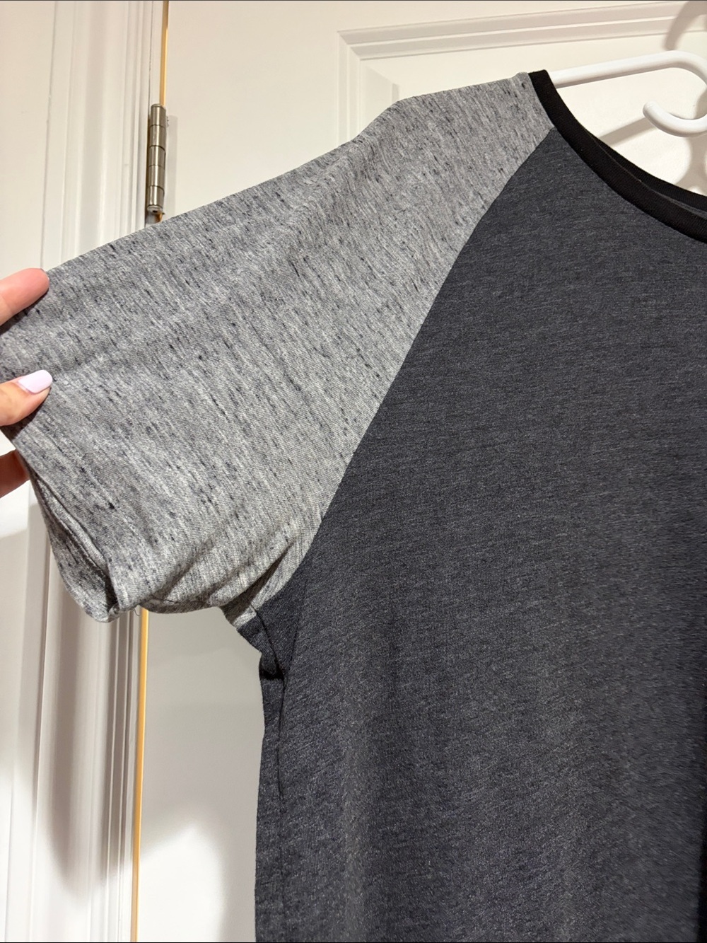 Old Navy Charcoal Body with Light Gray Raglan Short-Sleeve Tee - Picture 2 of 3